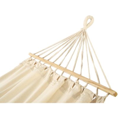 4. GARDEN HAMMOCK FOR 1 PERSON 200X100CM WITH SPREADER BAR AND FRINGE MIAMI ECRU