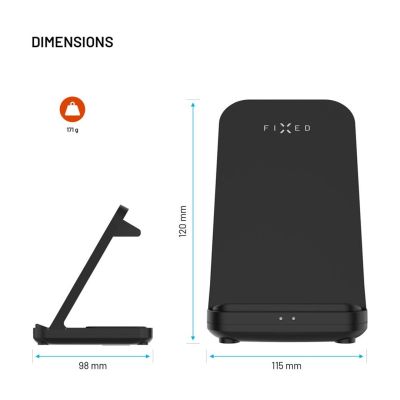 4. FIXED FIXPOS-GA-BK charger for mobile devices Smartwatch, Smartphone, Headphones Black USB Wireless charging Fast charging Internal