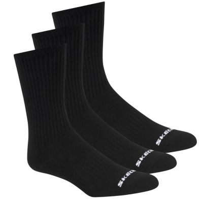 3. Skechers 3pk Unisex Non Terry Crew S601102-001 Black 43-46