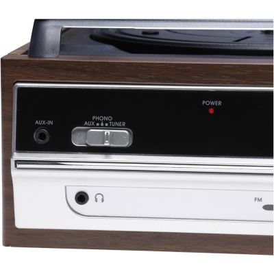 4. Denver VPR-190MK2 retro record player with radio and built-in speakers