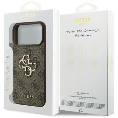 8. Guess 4G Big Logo Case for iPhone 17 Pro Max - Brown