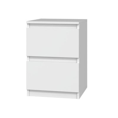 4. M2 MALWA BEDSIDE TABLE 2 DRAWERS WHITE 2 PIECES