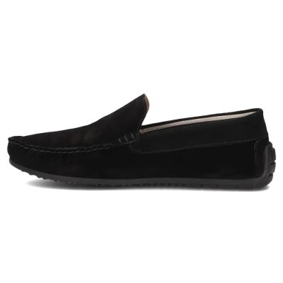 3. Men's leather moccasins, black suede, Filippo MP923