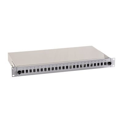 9. Alantec Fiber optic distribution box 24xSC simplex / 24xLC duplex 19" 1U with front panel and mounting accessories (glands, bands), extendable (FOP-1U-24SCS-S)