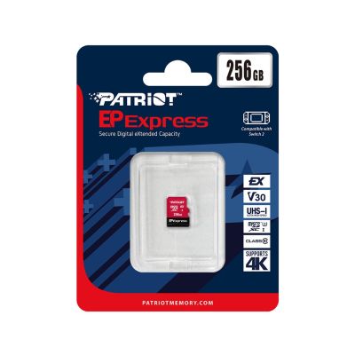 4. Patriot EP Micro SDXC Express 256GB 800/600 MB/s U3, Nintendo