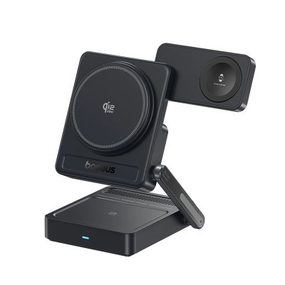 Baseus PicoGo AF21 3in1 Qi2.2 35W Wireless Charger with 45W EU Power Adapter and 1m USB-C Cable - Black