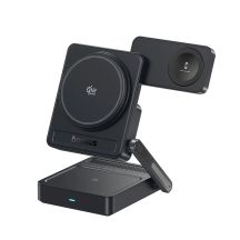 Baseus PicoGo AF21 3in1 Qi2.2 35W Wireless Charger with 45W EU Power Adapter and 1m USB-C Cable - Black