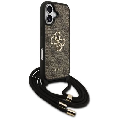 3. Guess 4G Big Logo Cord Stap Crossbody Case for iPhone 17 - Brown