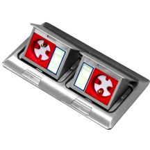 Mini floor box 2x3M - double countertop/floor box for mounting sockets of the 22.5x45 mm (45x45 mm) standard, tiltable