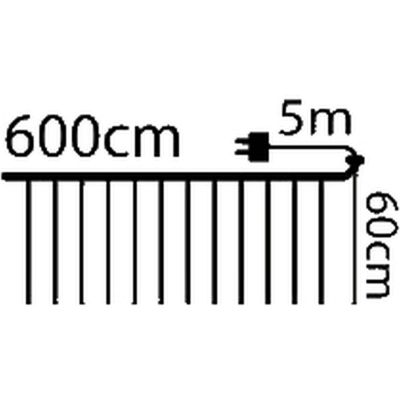 33. CHRISTMAS TREE LIGHTS LIGHT CURTAIN OUTSIDE/INSIDE 240 LED 600X60CM WITH REMOTE CONTROL WARM WHITE