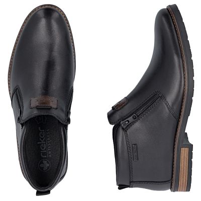 5. Men's leather ankle boots with zipper, black Rieker 14656-00