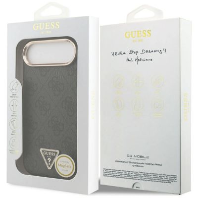 8. Guess 4G Triangle Logo MagSafe case for iPhone Air - black and gold