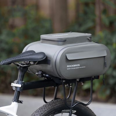 2. Rockbros waterproof bike pannier, for trunk, capacity 14l - gray