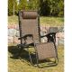 16. FOLDABLE GARDEN DECHAIR WITH CANOPY 173X52/65X110CM BROWN