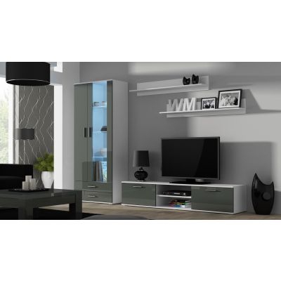 4. TV cabinet SOHO 180 white/grey gloss