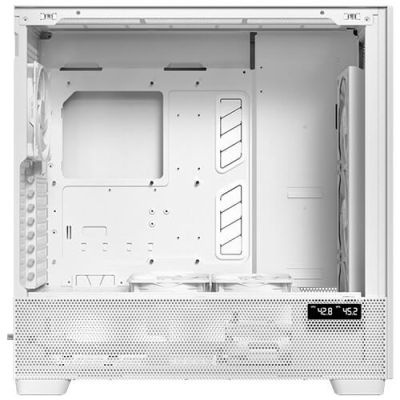 14. Antec Flux Pro Full-Tower E-ATX PC Case, Tempered Glass – White