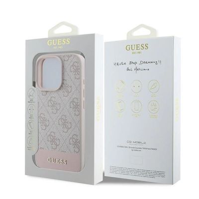8. Guess 4G Bottom Stripe Case for iPhone 16 Pro Max - Pink