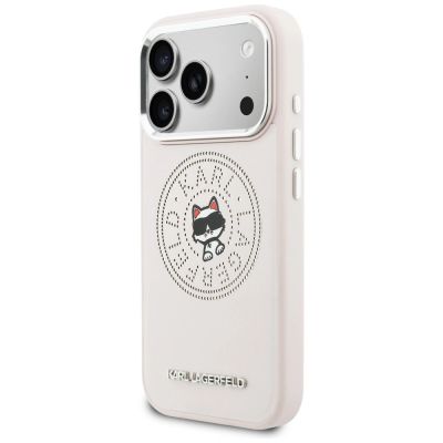 2. Karl Lagerfeld Point & Choupette Sketch MagSafe Case for iPhone 17 Pro Max - Pink