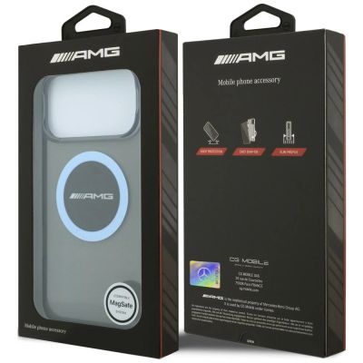 8. Mercedes AMG IML Transparent Bicolor Block MagSafe Case for iPhone 18 Pro Max / 17 Pro Max - Black and Blue