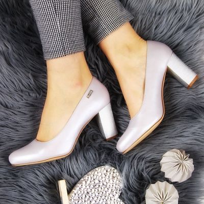 6. Sergio Leone W SK193C Silver Pearl Heel Pumps