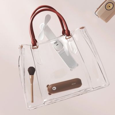 3. Jisulife Handheld Fan Life8 Plus Portable USB Fan with Power Bank Function 4500mAh and Flashlight - Brown