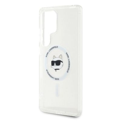 6. Case Karl Lagerfeld Button Choupette Head Printed Logo MagSafe Samsung Galaxy S25 Ultra white