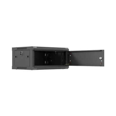 6. LANBERG WALL-MOUNTED RACK CABINET 19" 4U 600X450 BLACK METAL DOOR (FLAT PACK)