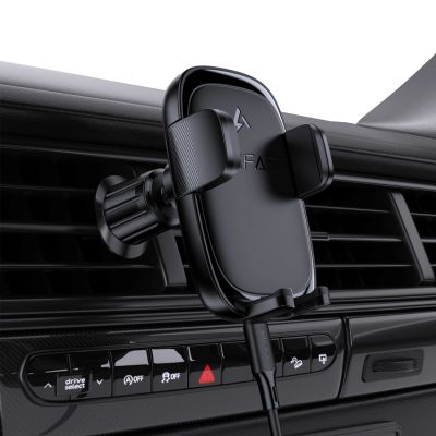 6. Acefast D48 Car Air Vent Mount with Wireless Charger - Black
