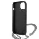 7. Karl Lagerfeld Leather Textured and Chain Case for iPhone 13 / 14 / 15 6.1" - Black