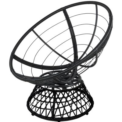 11. 360-DEGREE SWIVEL GARDEN CHAIR WITH RED CUSHION