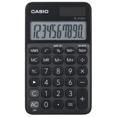 2. CASIO POCKET CALCULATOR SL-310UC-BK BLACK, 10-DIGITAL DISPLAY