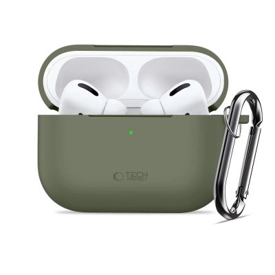 3. Tech-Protect Silicone Hook Case for AirPods Pro - Olive