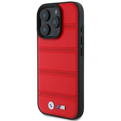 2. BMW M Perforated And Stitched Line MagSafe case for iPhone 16 Pro - red