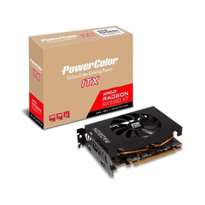 2. Powercolor Radeon RX6500 ITX 4GB GDDR6 HDMI DP Graphics Card (AXRX 6500XT 4GBD6-DH)