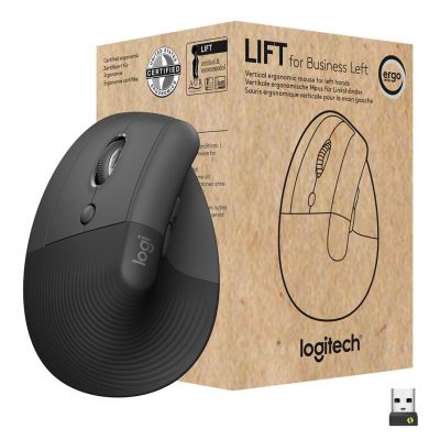 8. Logitech Lift for Business Mouse Office Left Side RF Wireless + Bluetooth Optical 4000 DPI