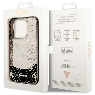 8. Guess GUHCP14LLC4PSGK iPhone 14 Pro 6.1" black/black hardcase Liquid Glitter 4G Transculent