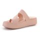 3. CROCS GETAWAY PLATFORM TOE LOOP IN PINK CARAMEL 210834-7AF