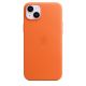 3. Apple Leather Case with MagSafe Orange, for iPhone 14 Plus