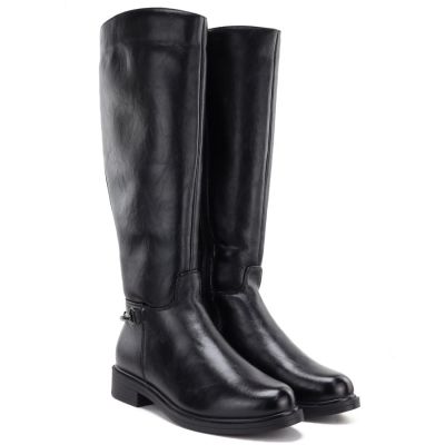 4. Women's leather boots, black, Potocki JE19500
