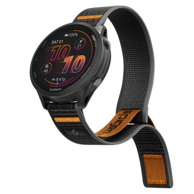 2. Spigen Athlex Airna Garmin Quick Release 22mm Strap - Black and Orange