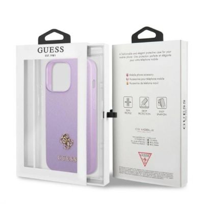 8. Guess GUHCP13XPS4MU iPhone 13 Pro Max 6.7" purple/purple hardcase Saffiano 4G Small Metal Logo