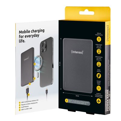 5. Intenso Magnetic Wireless Power Bank 5000 mAh Gray USB-C