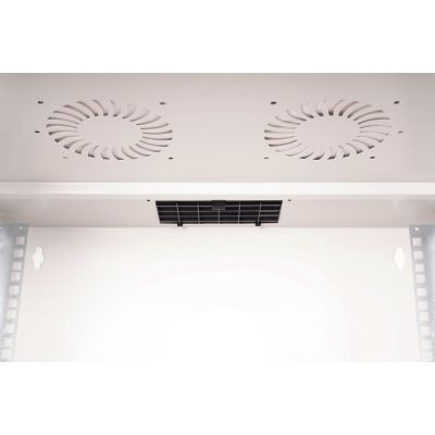 7. 19" 9U wall-mounted network cabinet, SOHO PRO 460 x 540 x 400 mm, glass door, gray, unassembled, 60 kg