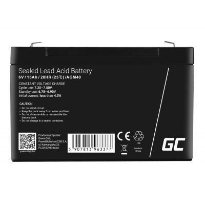 4. GREEN CELL GEL BATTERY AGM40 6V 15AH