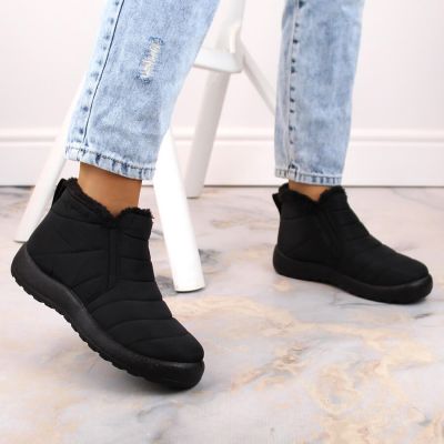 7. News W EVE438A Waterproof Slip-On Snow Boots Black