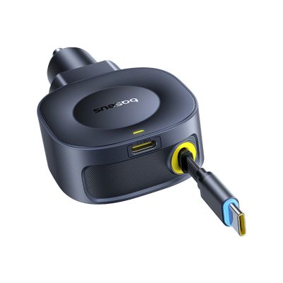 3. Baseus PrimeTrip VR2 45W + 45W Car Charger with Retractable USB-C Cable - Black