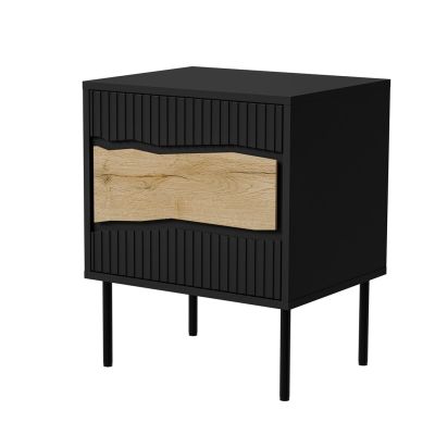 2. INSERTO bedside table 2 pcs 50x40x61.5 black + LED