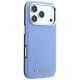 4. Karl Lagerfeld Grained Allover Logo Metal Elongated MagSafe Case for iPhone 17 Pro / 18 Pro - Blue