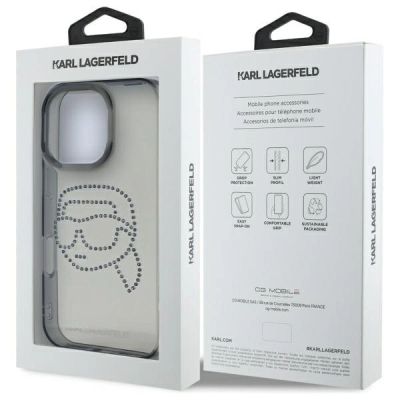 8. Karl Lagerfeld KLHCP16XHKHDCELK iPhone 16 Pro Max 6.9" black/black hardcase IML Rhinestones Karl Head