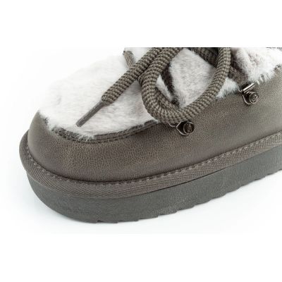 6. D.Franklin women's winter snow boots, fashionable fur lining, gray